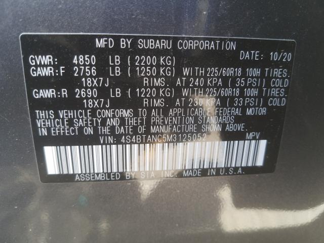 Photo 9 VIN: 4S4BTANC5M3125052 - SUBARU OUTBACK LI 