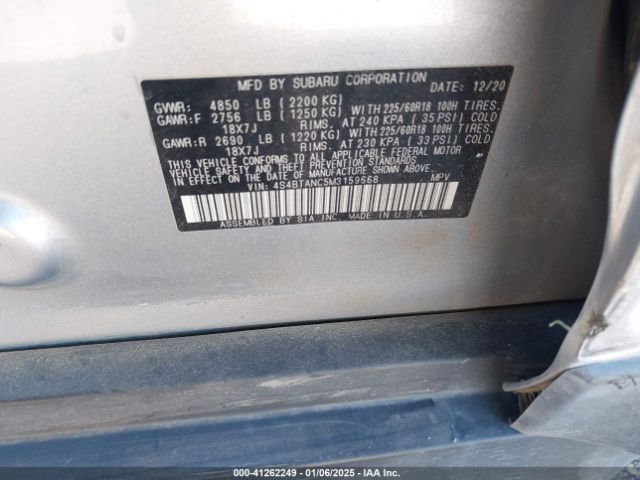 Photo 8 VIN: 4S4BTANC5M3159668 - SUBARU OUTBACK 