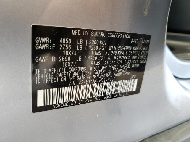 Photo 12 VIN: 4S4BTANC5N3273669 - SUBARU OUTBACK LI 