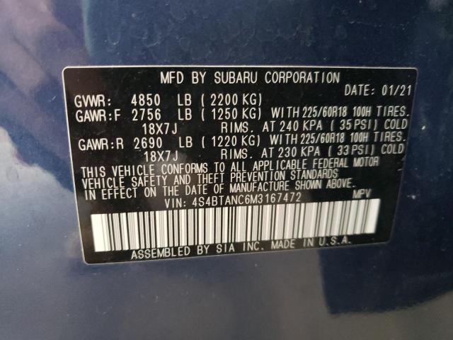 Photo 11 VIN: 4S4BTANC6M3167472 - SUBARU OUTBACK LI 