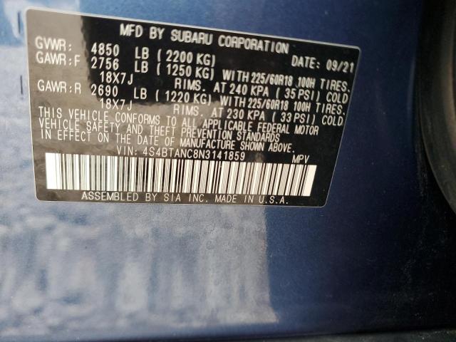 Photo 12 VIN: 4S4BTANC8N3141859 - SUBARU OUTBACK 