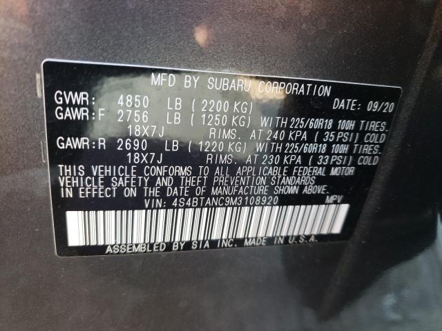 Photo 9 VIN: 4S4BTANC9M3108920 - SUBARU OUTBACK LI 