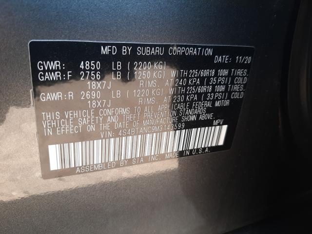 Photo 9 VIN: 4S4BTANC9M3143599 - SUBARU OUTBACK LI 