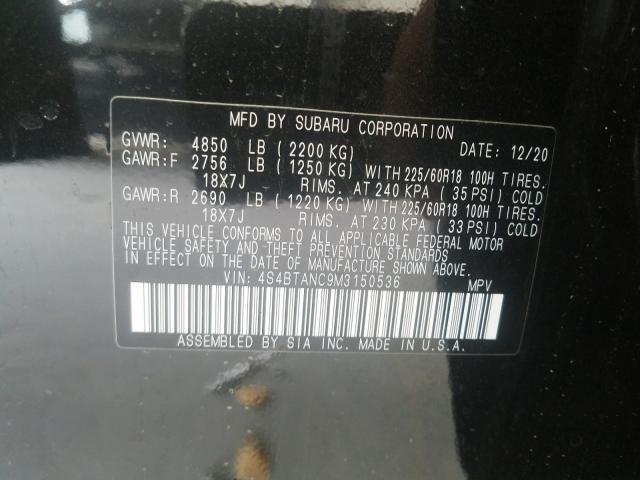 Photo 9 VIN: 4S4BTANC9M3150536 - SUBARU OUTBACK LI 