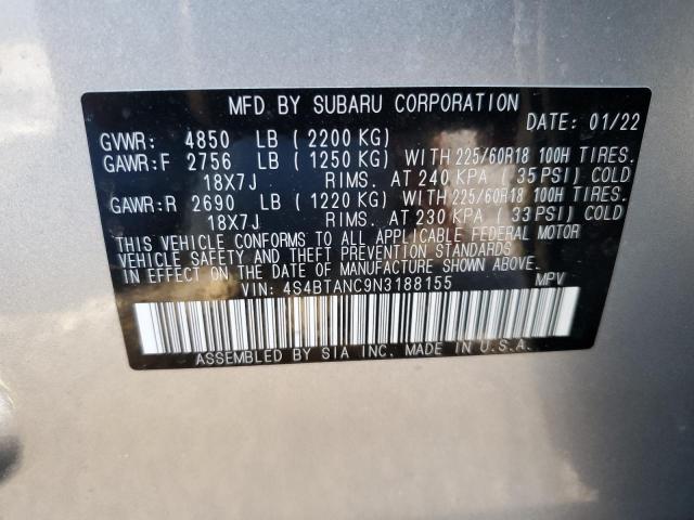 Photo 12 VIN: 4S4BTANC9N3188155 - SUBARU OUTBACK 