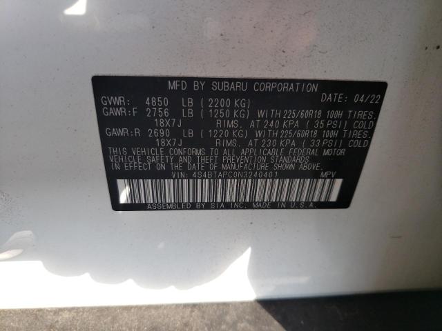 Photo 11 VIN: 4S4BTAPC0N3240401 - SUBARU OUTBACK TO 