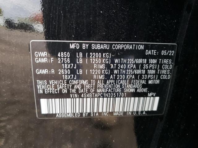 Photo 12 VIN: 4S4BTAPC1N3251701 - SUBARU OUTBACK TO 