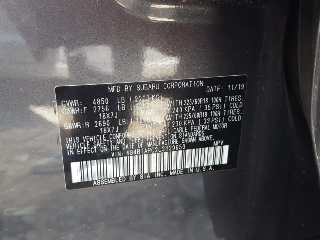 Photo 9 VIN: 4S4BTAPC2L3139650 - SUBARU OUTBACK TO 