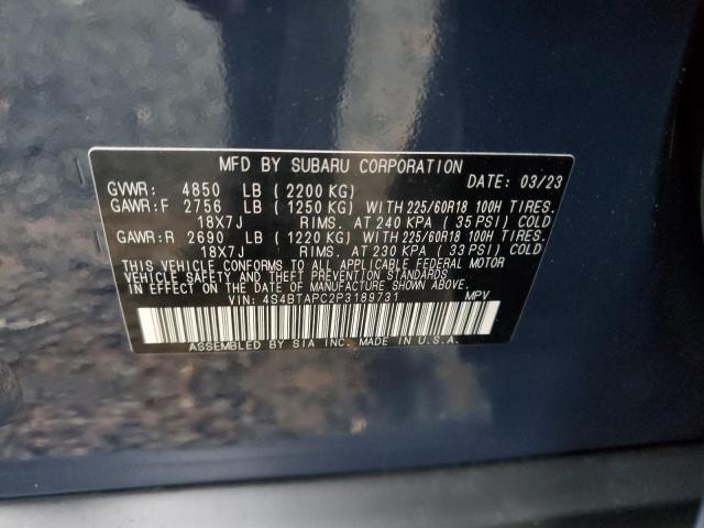 Photo 12 VIN: 4S4BTAPC2P3189731 - SUBARU OUTBACK TO 