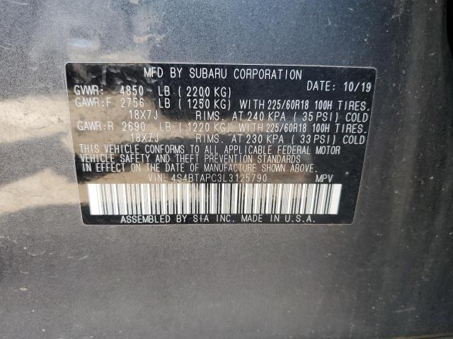 Photo 9 VIN: 4S4BTAPC3L3125790 - SUBARU OUTBACK TO 