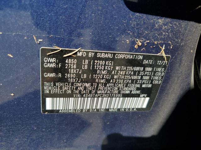 Photo 12 VIN: 4S4BTAPC3N3175995 - SUBARU OUTBACK TO 