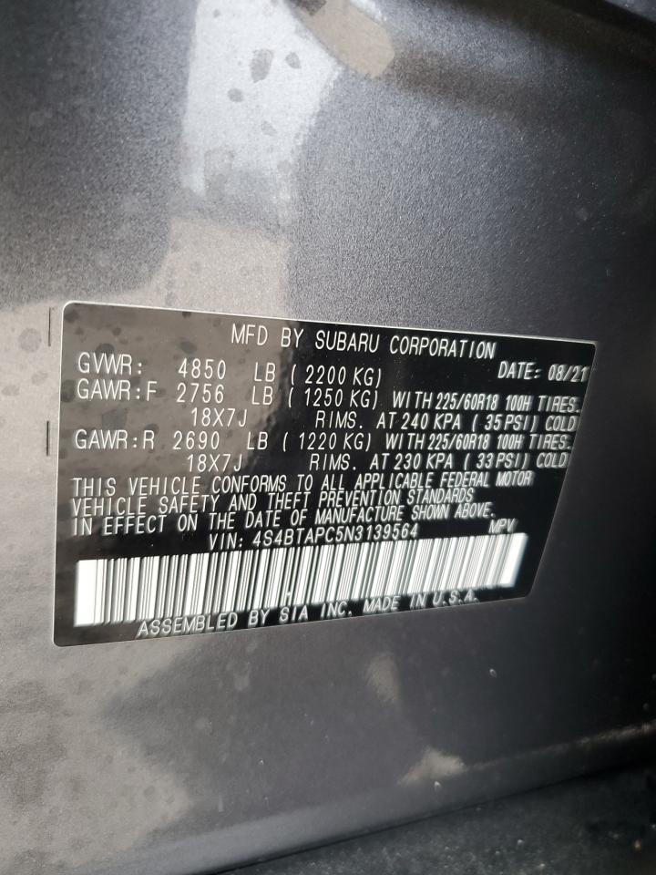 Photo 12 VIN: 4S4BTAPC5N3139564 - SUBARU OUTBACK 