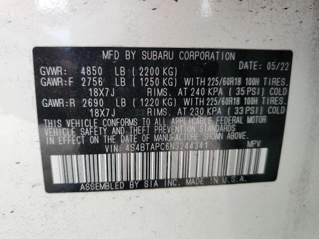 Photo 12 VIN: 4S4BTAPC6N3244341 - SUBARU OUTBACK TO 