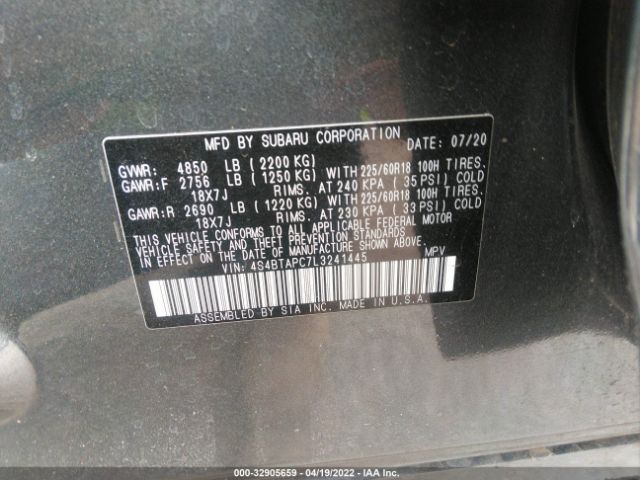 Photo 8 VIN: 4S4BTAPC7L3241445 - SUBARU OUTBACK 