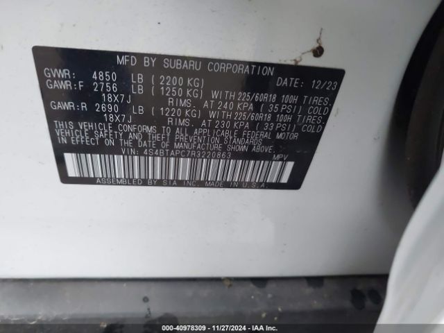 Photo 8 VIN: 4S4BTAPC7R3220863 - SUBARU OUTBACK 