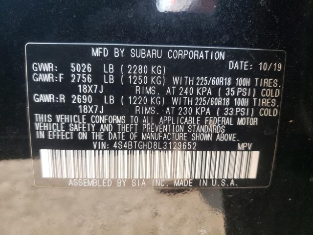 Photo 9 VIN: 4S4BTGHD8L3129652 - SUBARU OUTBACK ON 