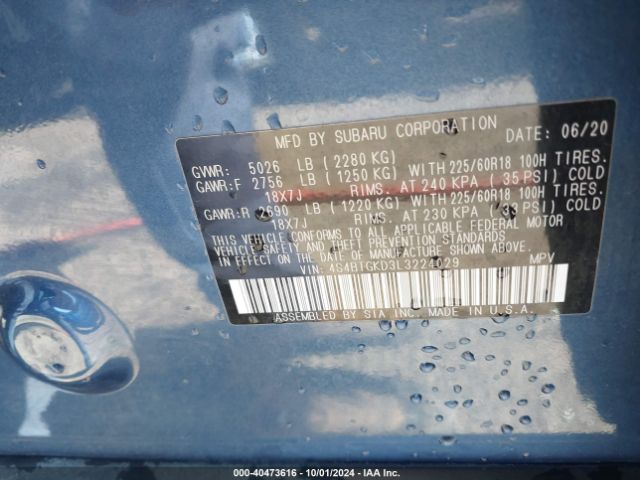 Photo 8 VIN: 4S4BTGKD3L3224029 - SUBARU OUTBACK 