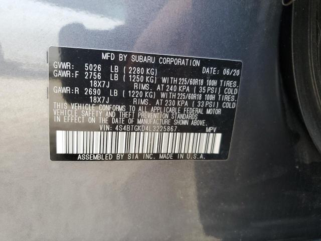 Photo 11 VIN: 4S4BTGKD4L3225867 - SUBARU OUTBACK 