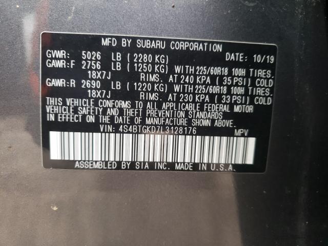 Photo 9 VIN: 4S4BTGKD7L3128176 - SUBARU OUTBACK ON 