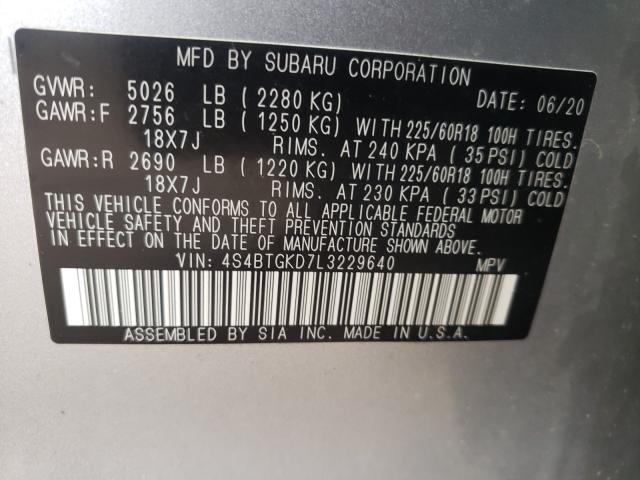 Photo 9 VIN: 4S4BTGKD7L3229640 - SUBARU OUTBACK ON 