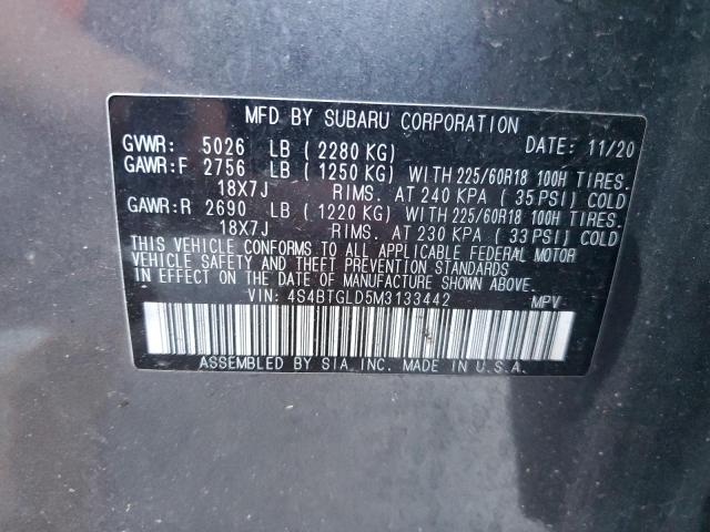 Photo 12 VIN: 4S4BTGLD5M3133442 - SUBARU OUTBACK ON 