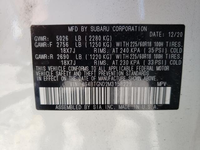 Photo 9 VIN: 4S4BTGND2M3158229 - SUBARU OUTBACK LI 