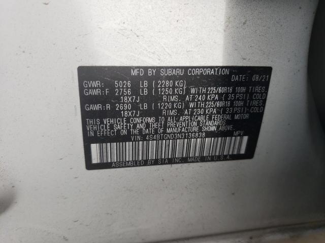 Photo 13 VIN: 4S4BTGND3N3136838 - SUBARU OUTBACK LI 