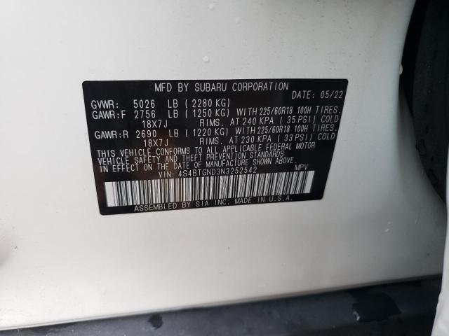 Photo 12 VIN: 4S4BTGND3N3252542 - SUBARU OUTBACK LI 