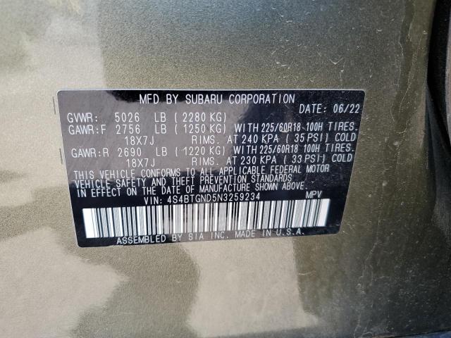 Photo 11 VIN: 4S4BTGND5N3259234 - SUBARU OUTBACK 