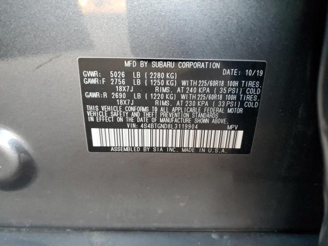 Photo 11 VIN: 4S4BTGND8L3119904 - SUBARU OUTBACK LI 