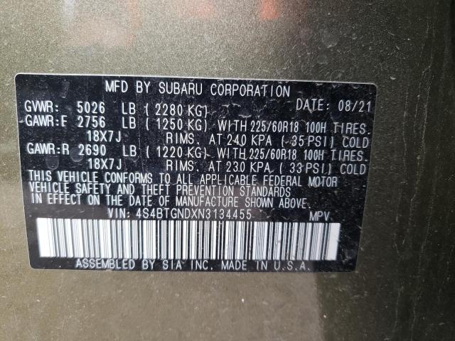 Photo 9 VIN: 4S4BTGNDXN3134455 - SUBARU OUTBACK LI 