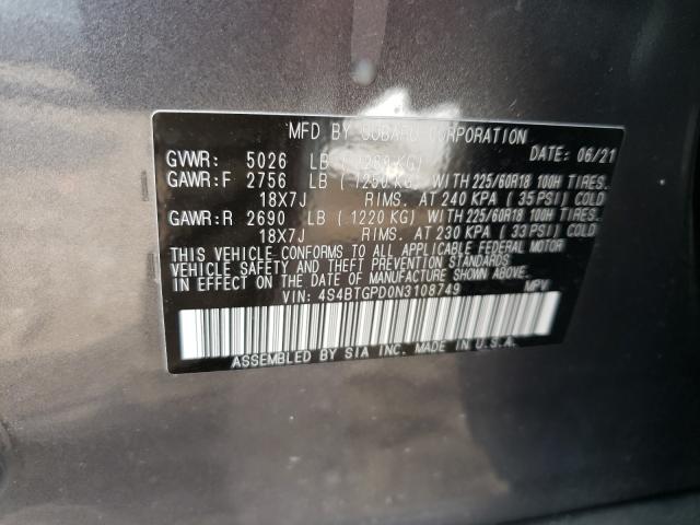 Photo 9 VIN: 4S4BTGPD0N3108749 - SUBARU OUTBACK TO 