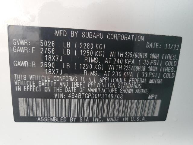 Photo 11 VIN: 4S4BTGPD0P3149708 - SUBARU OUTBACK TO 