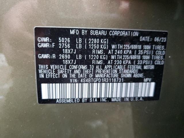 Photo 12 VIN: 4S4BTGPD1R3118731 - SUBARU OUTBACK 