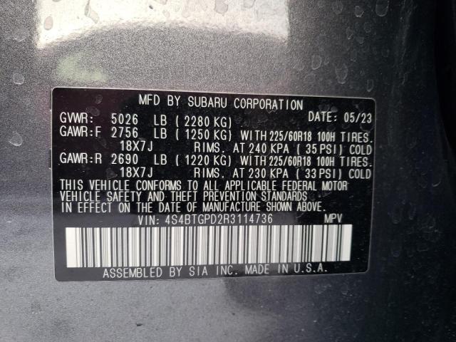 Photo 11 VIN: 4S4BTGPD2R3114736 - SUBARU OUTBACK 