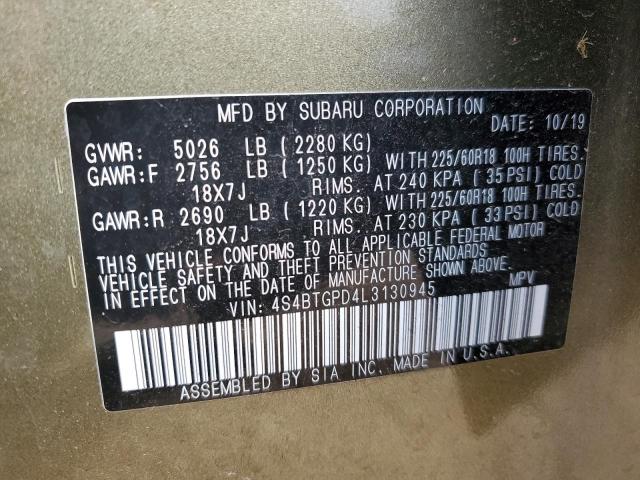 Photo 9 VIN: 4S4BTGPD4L3130945 - SUBARU OUTBACK TO 