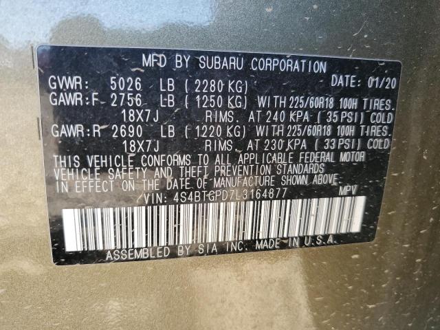 Photo 12 VIN: 4S4BTGPD7L3164877 - SUBARU OUTBACK TO 