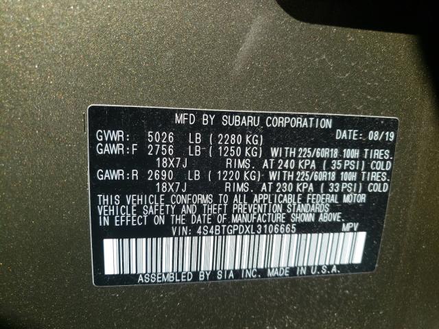 Photo 9 VIN: 4S4BTGPDXL3106665 - SUBARU OUTBACK TO 