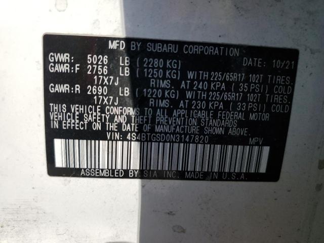 Photo 12 VIN: 4S4BTGSD0N3147820 - SUBARU OUTBACK WI 