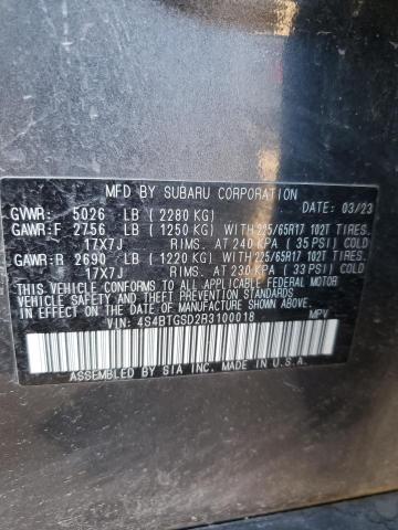 Photo 13 VIN: 4S4BTGSD2R3100018 - SUBARU OUTBACK WI 