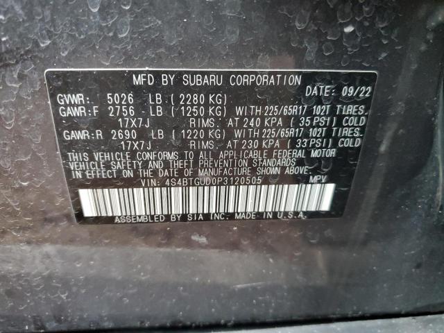 Photo 12 VIN: 4S4BTGUD0P3120505 - SUBARU OUTBACK WI 