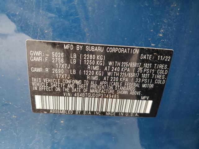 Photo 12 VIN: 4S4BTGUD0P3149485 - SUBARU OUTBACK WI 