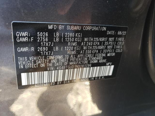 Photo 11 VIN: 4S4BTGUD1N3281796 - SUBARU OUTBACK WI 