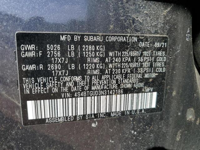 Photo 12 VIN: 4S4BTGUD3N3142186 - SUBARU OUTBACK WI 