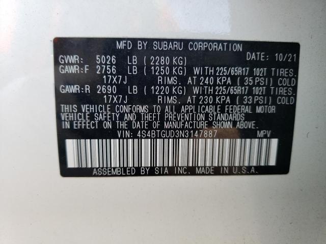 Photo 12 VIN: 4S4BTGUD3N3147887 - SUBARU OUTBACK WI 