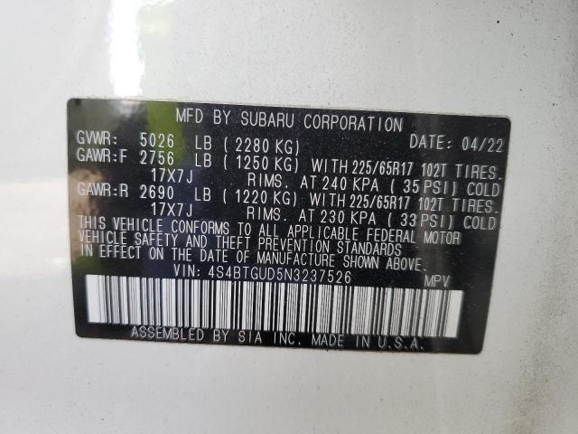 Photo 12 VIN: 4S4BTGUD5N3237526 - SUBARU OUTBACK WI 