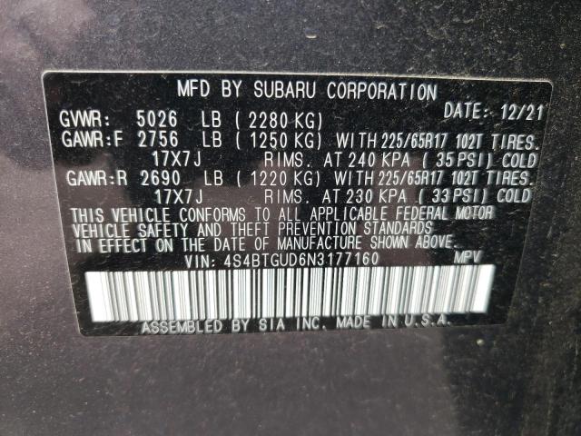 Photo 12 VIN: 4S4BTGUD6N3177160 - SUBARU OUTBACK WI 