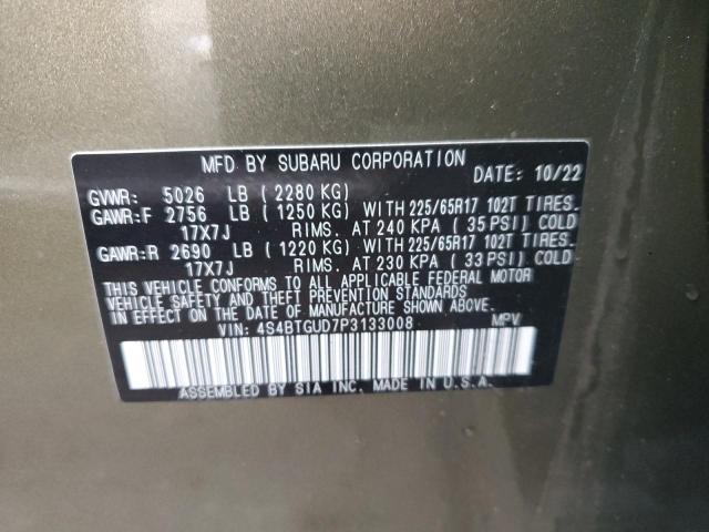 Photo 13 VIN: 4S4BTGUD7P3133008 - SUBARU OUTBACK WI 