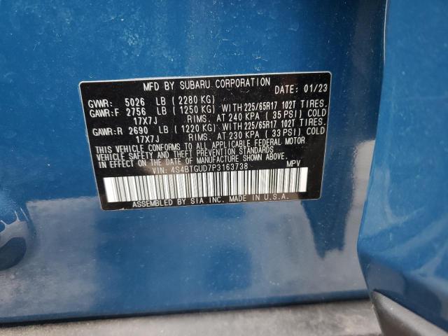 Photo 11 VIN: 4S4BTGUD7P3163738 - SUBARU OUTBACK WI 