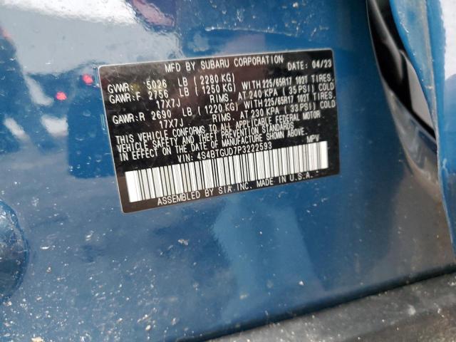 Photo 12 VIN: 4S4BTGUD7P3222593 - SUBARU OUTBACK WI 